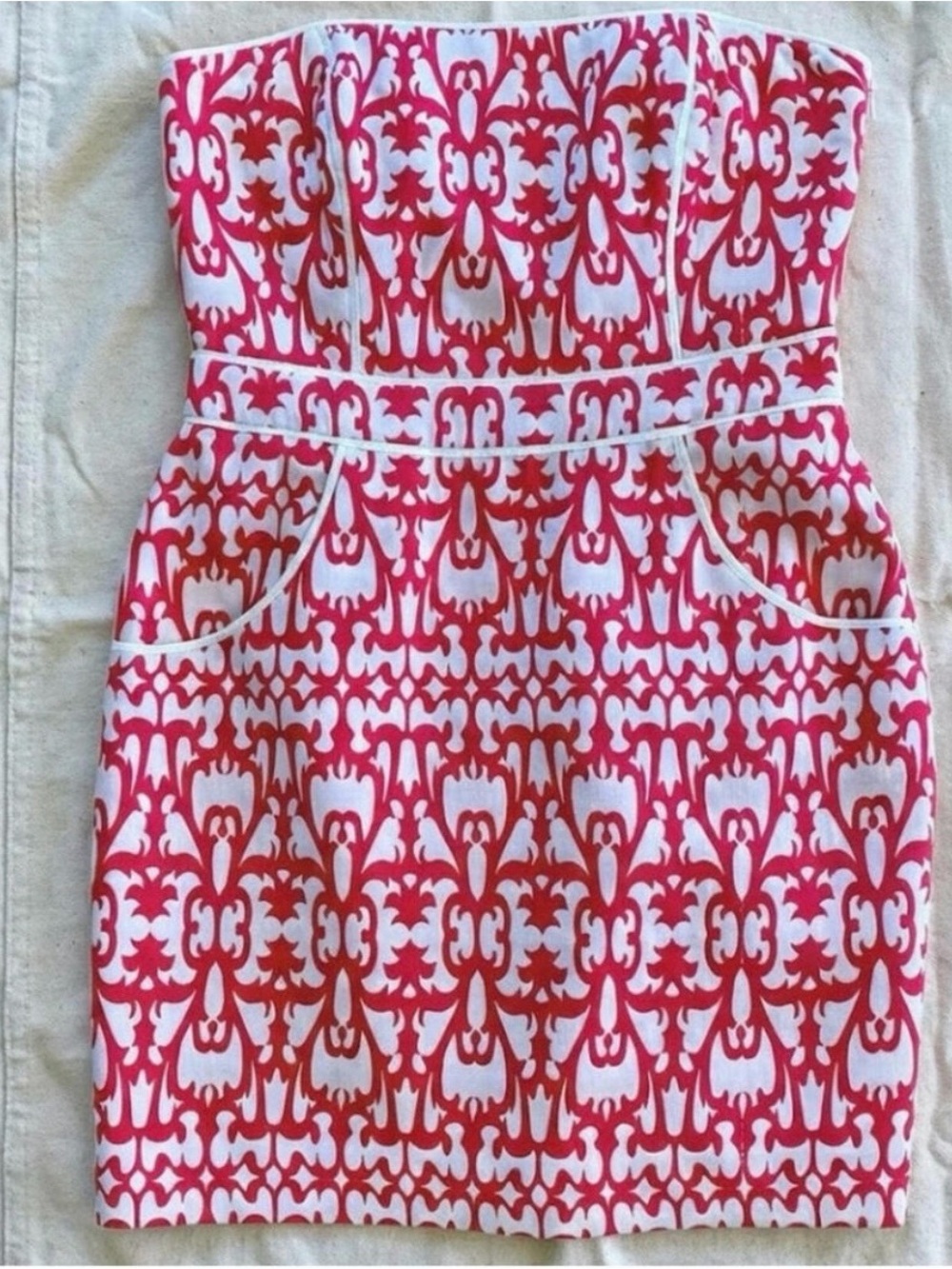 Laundry by Design Brocade Pink Strapless Mini Dress Women 10